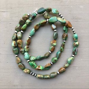 Emerald Valley Green Nugget Necklace 28 inches